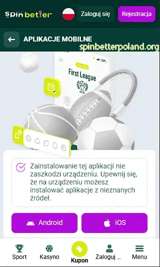 Aplikacja mobilna SpinBetter na Android i iOS
