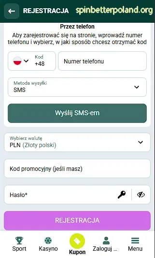 Rejestracja przez media społecznościowe SpinBetter